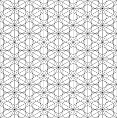 Seamless traditional Japanese ornament Kumiko.Black color lines.