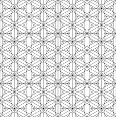 Seamless traditional Japanese ornament Kumiko.Black color lines.