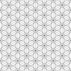 Seamless traditional Japanese ornament Kumiko.Black color lines.