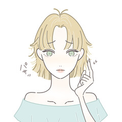 毛先の痛みに悩む女性/パサパサ