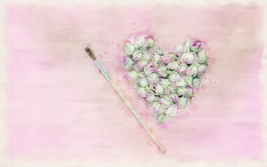 flowers on pink background