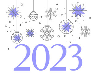 Fototapeta na wymiar Happy new year 2023 logo design. new year background with snowflakes