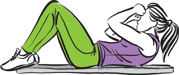 woman doing exercises fitness sports concept healthy lifestyle vector illustration