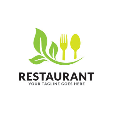 Food logo design, spoon, fork, Healthy Food Logo Template.
