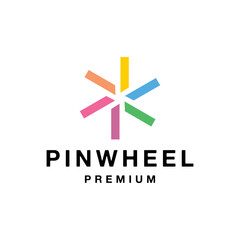 Premium Pinwheel Logo Vector, modern colorful Symbol and icon, creative Design Company for Technology