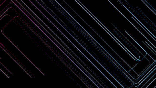 Blue purple minimal lines abstract futuristic tech background. Seamless looping motion design. Video animation Ultra HD 4K 3840x2160