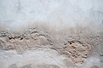 Cracked concrete wall broken wall at the outside cement corner that effected with earthquake and...