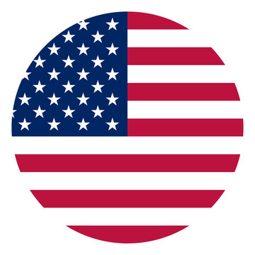 American Flag, US Flag, USA Flag in tthe Circle Shape. Format PNG