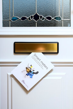 Smart Meter leaflet posted through a letterbox 