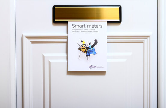 Smart Meter leaflet posted through a letterbox 