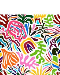 Vector Hand Drawn Seamless Bright Ethnic Floral Pattern - 534545137