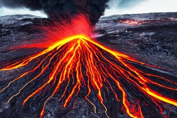 erupting volcano