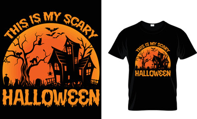  this is my scary Halloween t shirt design template
