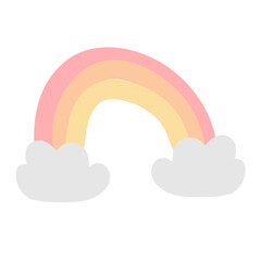 cute scandinavian rainbow childish hand drawn