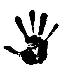 手形　手跡　黒　墨