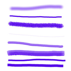 Isolated purple multi media brushstrokes