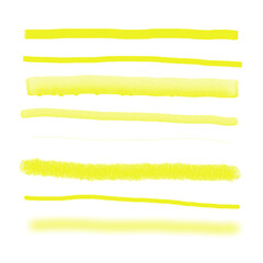 Obraz premium Isolated yellow multi media brushstrokes