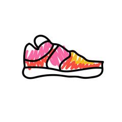 sneakers doodle childish drawing