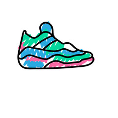 sneakers doodle childish drawing