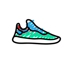 sneakers doodle childish drawing