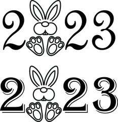 Concept for chinese new year 2023 year of the rabbit bunny new year background banner greeting card
