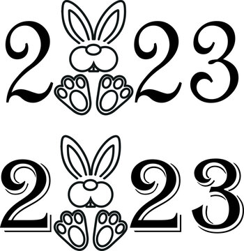Concept for chinese new year 2023 year of the rabbit bunny new year background banner greeting card