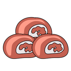 cute mochi cake hand drawn