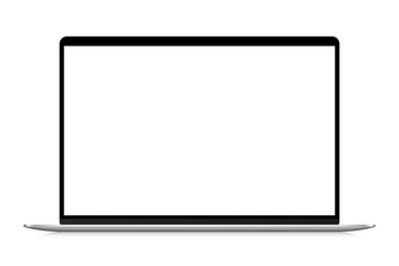 Laptop mockup isolated on white background with transparent screen. Stock royalty free vector illustration.	