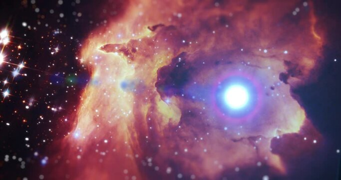 Galaxy nebula, stars or universe science in solar system, milky way or night sky for astrology or planet fantasy. Abstract zoom of satellite research or space dust light pattern in hydrogen explosion