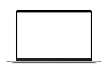 Laptop mockup isolated on white background with transparent screen. Stock royalty free vector illustration.	