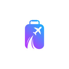 Travel logo ideas, Travel bag with plane logo design