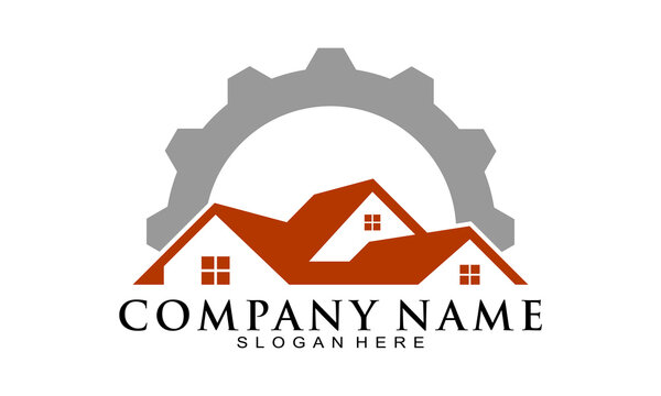 House repair illustration vector logo