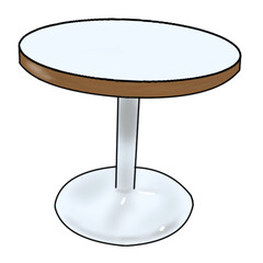 白い丸テーブル