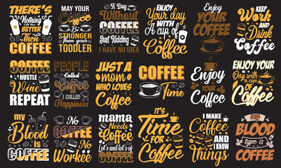 Coffee Svg Quotes T-Shirt Design Bundle