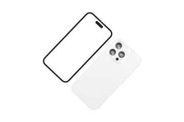 Realistic blank phone illustration. UI UX app presentation. 3D Render.