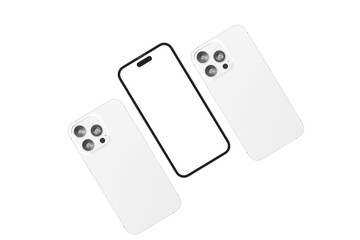 Realistic blank phone illustration. UI UX app presentation. 3D Render.