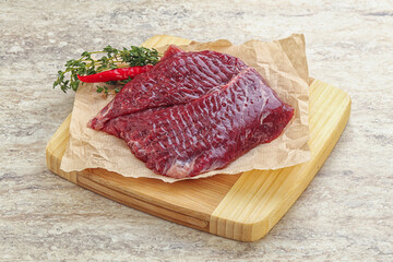 Raw beef machete steak for grill