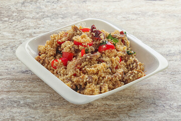 Arabic cous cous with meat and tomato