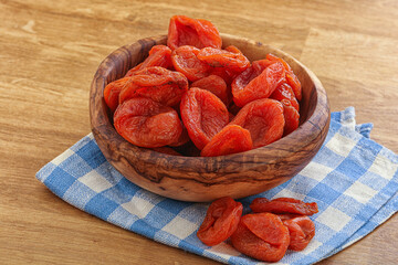 Sweet organic dry apricot snack
