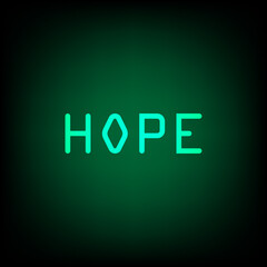 Word hope isolated on green  background. vector Illustrator.