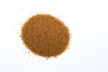 pile of cane sugar isolated on white background