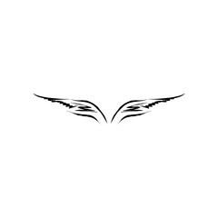 Pair of cartoon drawing wings vector drawing illustration