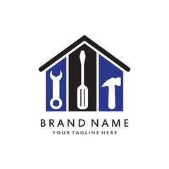 vector logo design illustration construction, home improvement and building logo design template