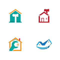 vector logo design illustration construction, home improvement and building logo design template