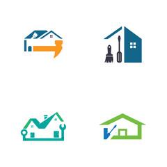 vector logo design illustration construction, home improvement and building logo design template