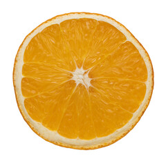 Slice of an orange fruit on a transparent background
