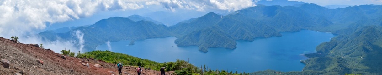Chuzenji Lake view from the top of Mt. Nantai, Nikko, Tochigi, Japan