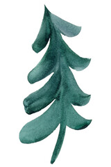 Christmas tree illustration, modern design. Hand drawn. Holiday greeting card