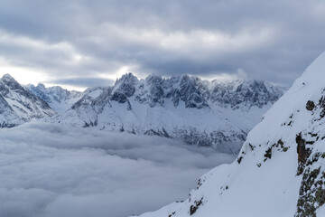 Fototapeta na wymiar Extreme skiing Chamonix