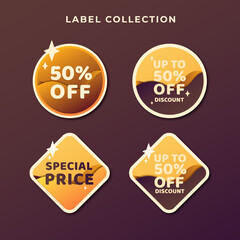 Vector design of Price tag labels collection, good for banner tag label, social media post tag label and catalog tag label 